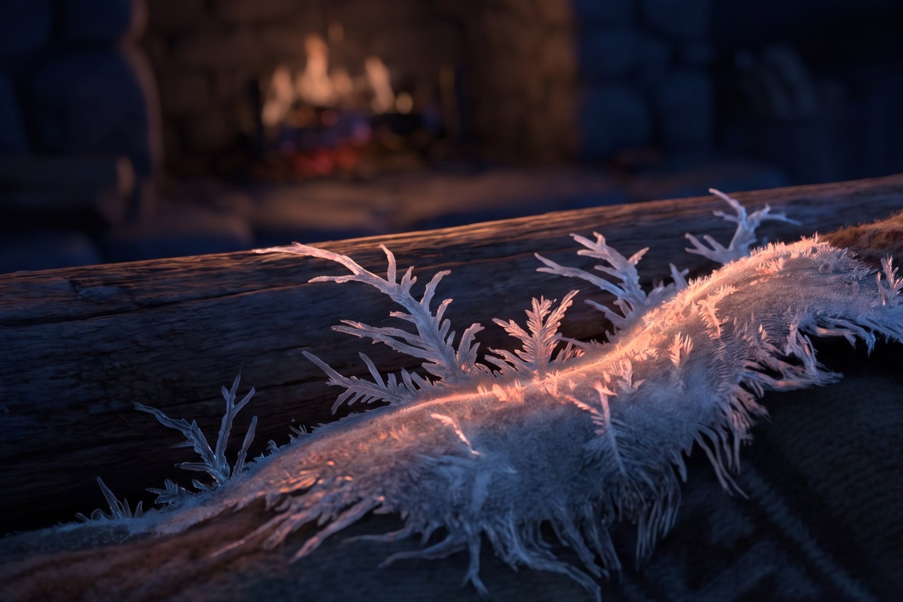 The Frost — crystalline white fingers of ice creeping toward a sleeping child's blanket.
